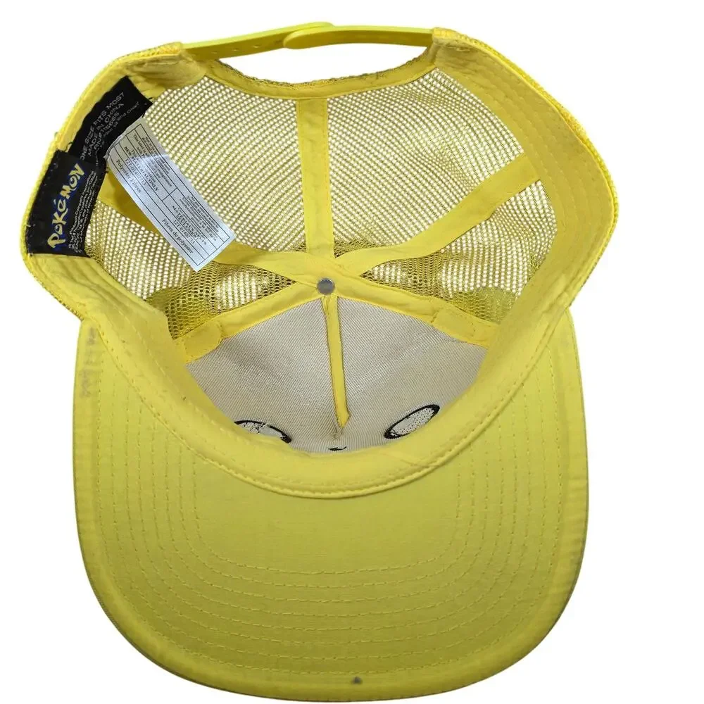 Pokemon Pikachu Snapback Cap 1/2 Mesh One Size Fits Most Anime Cosplay 90s Y2K